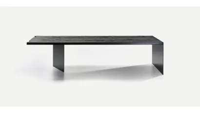 Tavolo ILL Metal in legno secolare Nero e base in metallo di Nature Design