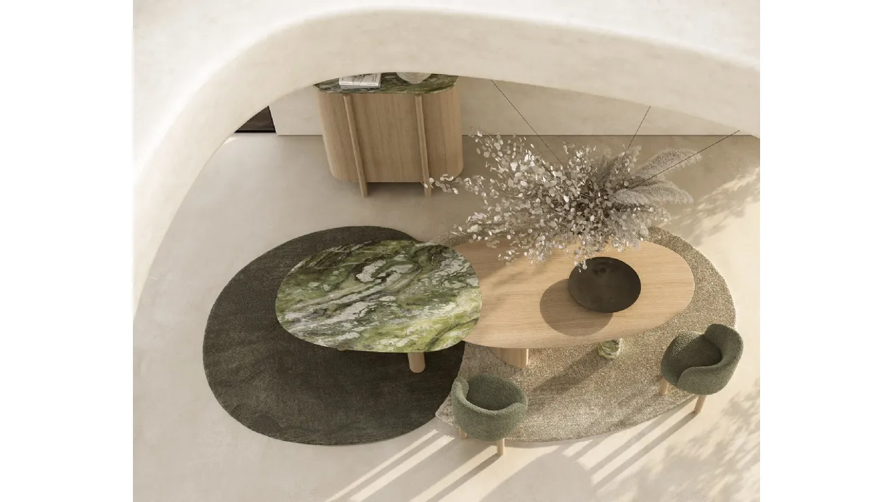 Tavolo in marmo e legno Lymph di Nature Design