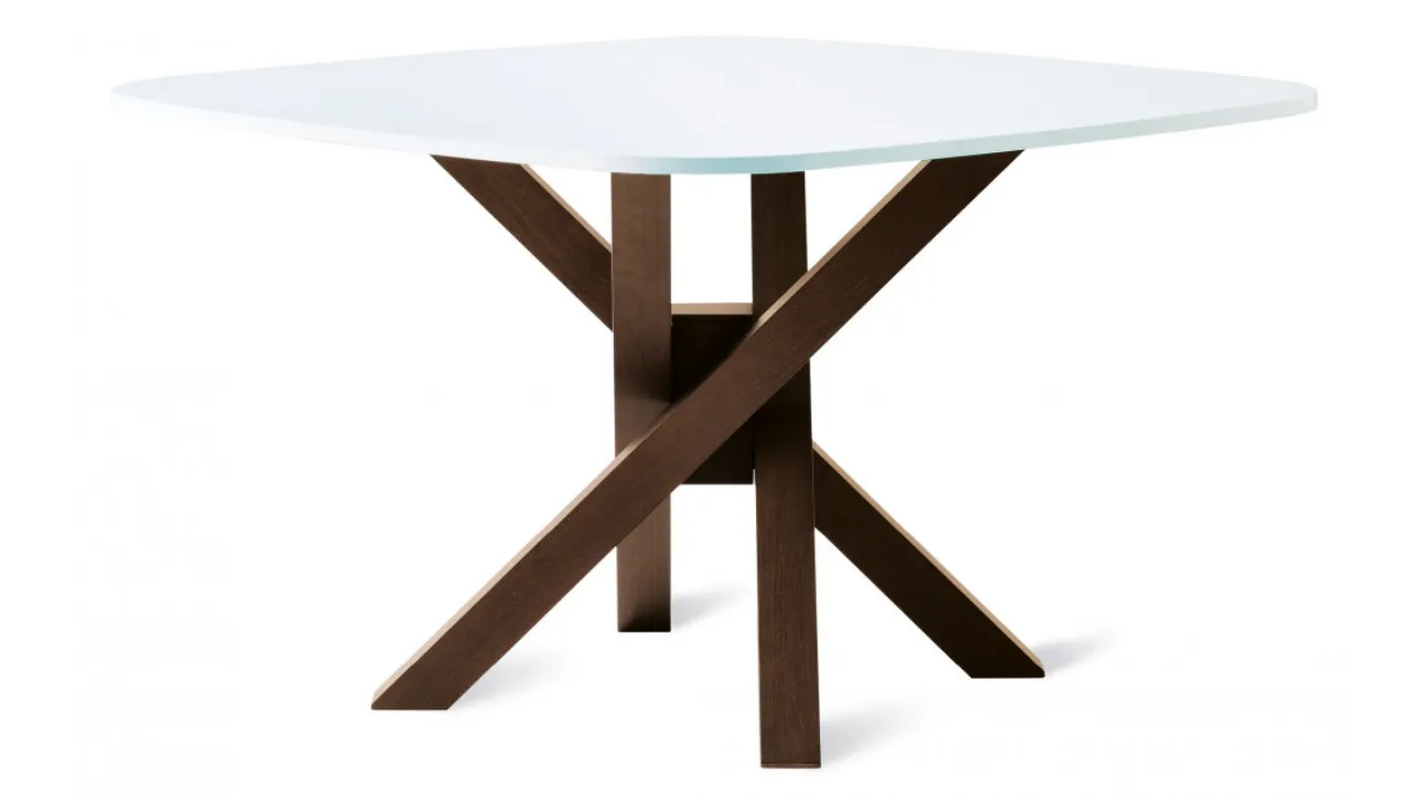 Tavolo quadrato in laminato con struttura in massello Sache di Veneta Cucine