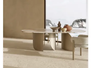 Tavolo in marmo con struttura in metallo Sail di Nature Design