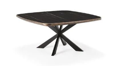 Tavolo quadrato con bordi arrotondati in ceramica Spider Keramik Premium di Cattelan Italia
