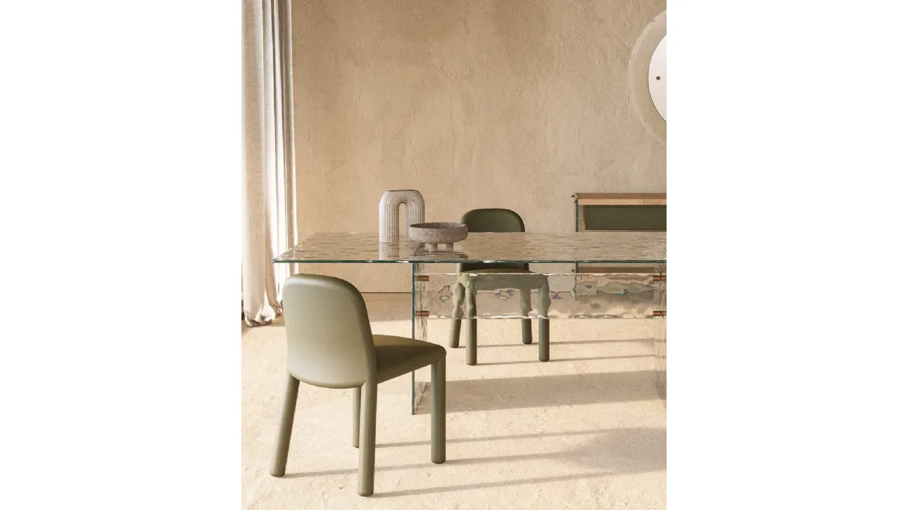 Tavolo di design in vetro Waterfall di Nature Design