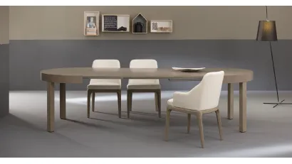 Tavolo rotondo allungabile Zed in Legno di Riflessi