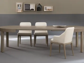 Tavolo rotondo allungabile Zed in Legno di Riflessi