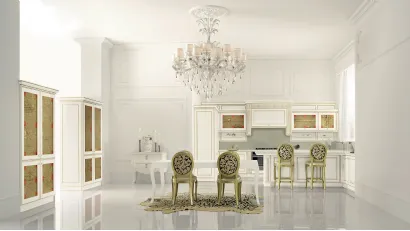 Cucina Classica angolare Mirabeau in laccato Bianco di Veneta Cucine