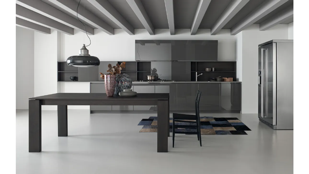 Cucina Design lineare Artè in laccato lucido di Key Cucine