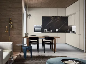 Cucina Moderna angolare Lounge in laccato opaco Grigio Corda di Veneta Cucine