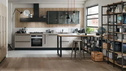 Cucina moderna Start Time Graffiato e Rovere di Veneta Cucine