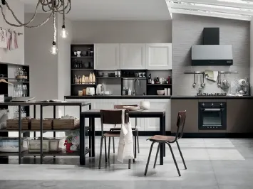 Cucina Moderna Start Time lineare finitura Antracite e Sequoia Bianco di Veneta Cucine