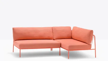 Divano modulare in tessuto e metallo Nolita Sofa di Pedrali
