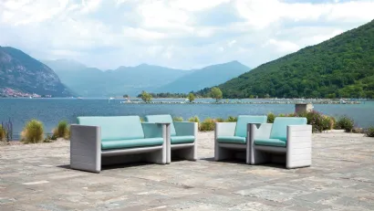 Poltroncine e divano modulari in plastica Outdoor Sunset di Pedrali