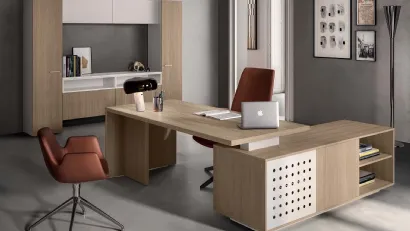 Scrivania Direzionale in melaminico Funny Plus 2019 Fianco Legno di About Office