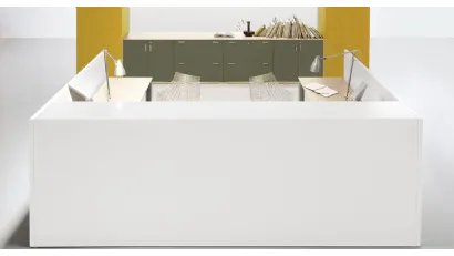 Mobile Ufficio Reception Shelter 01 in melaminico Bianco di Martex